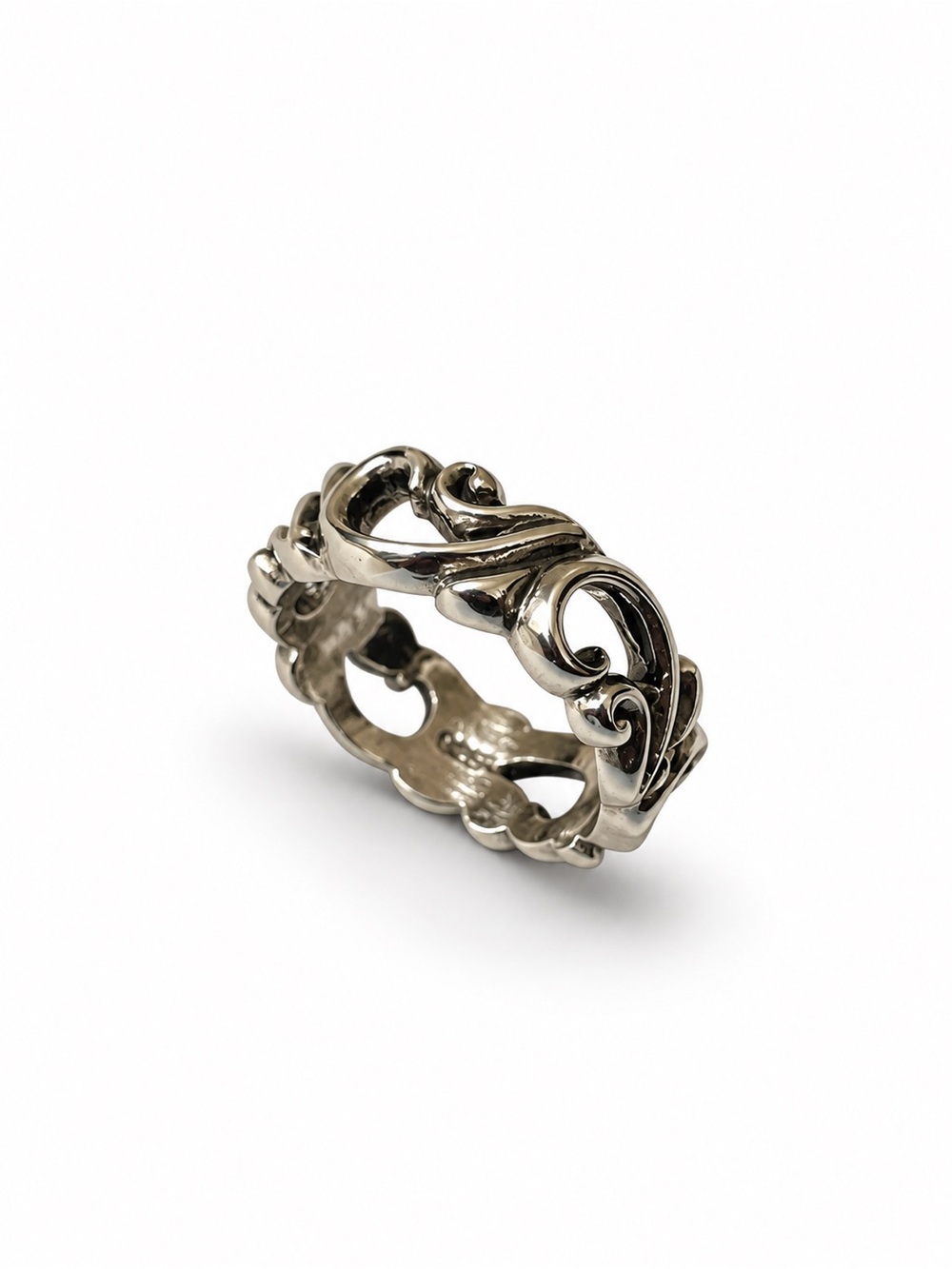 Stunning 925 Silver Victorian pattern, oxidized Band! US 9 or 10